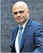  ??  ?? Sajid Javid received a warning letter from police chiefs