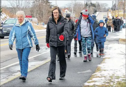  ??  ?? Some of those taking part in the Heritage Day fun walk in Hebron, which was held Monday, Feb. 19.