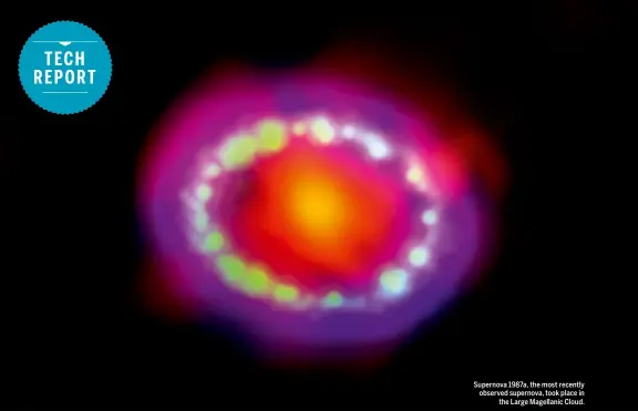  ??  ?? Supernova 1987a, the most recently observed supernova, took place in the Large Magellanic Cloud.