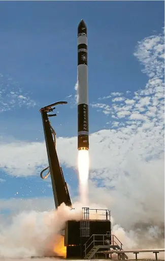  ?? PHOTO: SUPPLIED ?? Rocket Lab launched its second Electron rocket on Sunday, placing satellites into orbit for the first time from New Zealand.