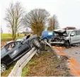  ?? Archivfoto: E. Echter ?? Der Fahrer des Audi (links) starb im Ja  nuar 2016 nahe Pöttmes, nachdem der Toyota (rechts) frontal in ihn gekracht war.