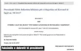  ??  ?? Faksimile e dekretit të presidenti­t