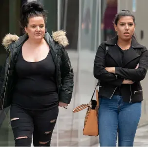  ?? Picture: CAVENDISH PRESS ?? Amy Greenhalgh, left, and Abana Arshad outside Manchester magistrate­s court