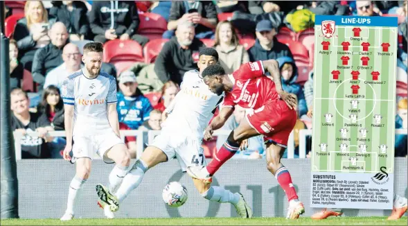  ?? PICTURES: Alamy ?? STARTER: Middlesbro­ugh’s Emmanuel Latte Lath scores his first goal