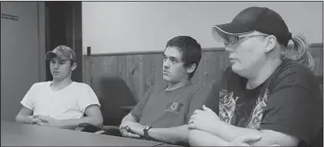  ?? Terrance Armstard/News-Times ?? Volunteers: Heather Johnson, from right, Zach Bledsoe and Colton Cain are volunteeri­ng to go to Texas and help victims of Hurricane Harvey.