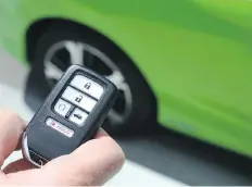  ?? JIM WELLS/POSTMEDIA NEWS ?? If you have only one key fob for your vehicle, get a copy before it becomes an expensive emergency.