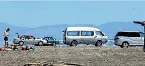  ?? WARWICK SMITH/STUFF ?? Most Kere Kere ward candidates support cars on Foxton Beach, but Tina Waelen says beaches shouldn’t be treated like roads.