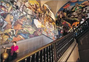  ?? WALLY SKALIJ, LOS ANGELES TIMES ?? Palacio Nacional — the seat of Mexico’s federal government — is also the home of Diego Rivera’s epic mural, The History of Mexico, painted 1929-35.
