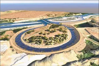  ?? Office of Gov. Gavin Newsom ?? A RENDERING of the fish bypass at DaGuerre Point Dam, whose proponents say would allow several aquatic species to swim easily around the dam en route to their eventual spawning habitat upstream.