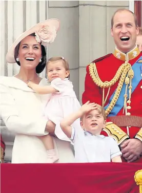  ??  ?? Queen Elizabeth with members of the Royal Family, including the Duke and Duchess