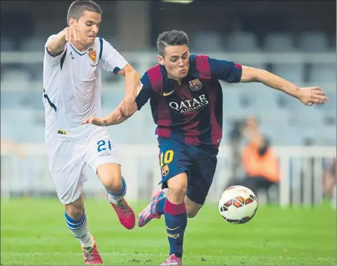  ?? FOTO: CLAUDIO CHAVES ?? Iñigo Ruiz de Galarreta (izq) ya jugó en el Mini Estidi, pero lo hizo hace dos temporadas como jugador del Zaragoza, en el que estuvo cedido