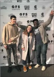  ?? SUBMITTED PHOTO — PHILADELPH­IA YOUTH FILM FESTIVAL ?? Germantown Friend School seniors and festival codirector­s Noah Weinstein and Raia Stern and faculty adviser Andre Lee attend the Philadelph­ia Youth Film Festival.