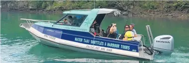  ??  ?? The business owns and operates the Maple Leaf houseboat for hire, and the Waihi water taxi is the only water taxi service in the area.