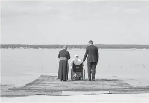  ?? IAN WILLMS/NEW YORK TIMES ?? Pope Francis visits Lac Ste. Anne, Alberta, on Tuesday. During his visit to Canada, the pontiff, 85, used his own vulnerabil­ity to demand dignity and respect for older people in a world increasing­ly populated by them.