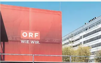  ?? ?? ORF-Zentrum (2022): Der aktuelle Kampagnens­logan lautet: „ORF. Für dich und mich und alle“