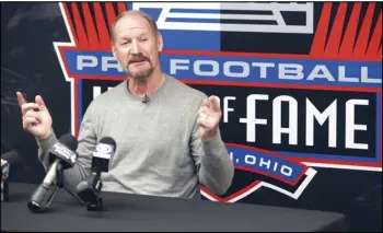  ??  ?? Bill Cowher speaks during his visit to the Pro Football Hall of Fame in Canton on Feb. 25, 2020. He is a member of the Class of 2020.
Tribune News Service