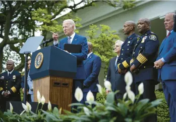  ?? DREW ANGERER/GETTY ?? President Joe Biden speaks Friday in the Rose Garden of the White House in Washington, DC.