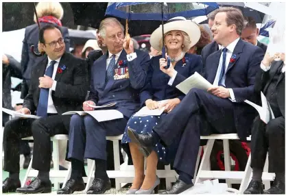  ??  ?? VIP audience: President Francois Hollande, Prince Charles, the Duchess of Cornwall and David Cameron