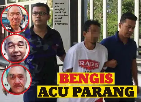  ?? FOTO: AHMAD ISMAIL ?? SHEE
KU
NG ANGGOTA polis mengiringi suspek bagi mendapatka­n perintah reman di mahkamah.