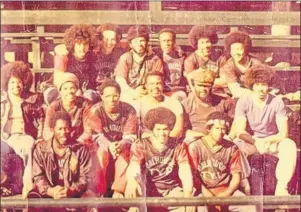  ?? SUBMITTED PHOTO/MICHAEL LUCAS ?? This is the Dalhousie TYP intramural team circa 1975. From left to right, front row, Jonathan Skeete, Michael Lucas and Enus Crawford; middle row, left to right, Herbie Desmond, Elkinney Simmonds, Kyle Patterson, Keith Marshall, Gilbert Daye and...