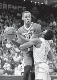  ?? NWA Democrat-Gazette/CHARLIE KAIJO ?? Arkansas Razorbacks forward Daniel Gafford got a taste of what playing with NBA players is like when he participat­ed at the Nike Skills Academy in Los Angeles on Aug. 8-12.