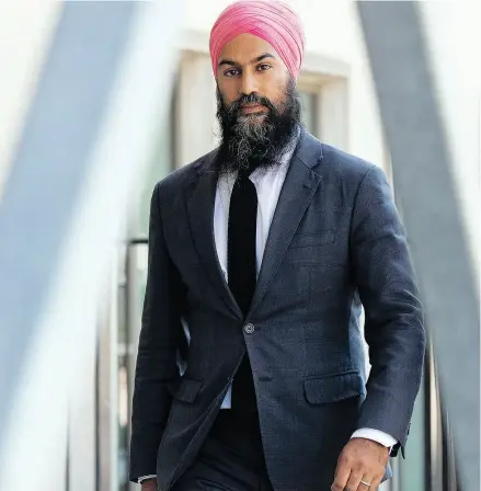  ?? ADRIAN WYLD / THE CANADIAN PRESS ?? NDP Leader Jagmeet Singh attended private high school in the U.S. and practised as a criminal lawyer.