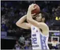 ?? MARK HUMPHREY — ASSOCIATED PRESS ?? North Carolina’s Luke Maye hits game-winning basket in South Regional title game.