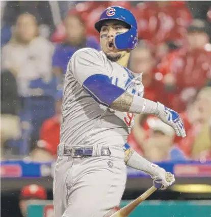  ?? AP ?? Javy Baez, who provided the Cubs’ lone run with a solo homer in the fifth, was upset over a called third strike in the first inning.