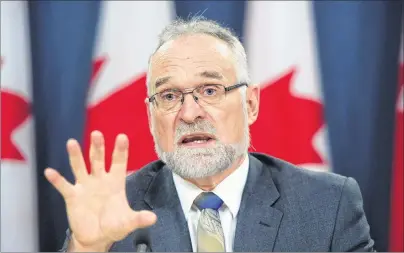  ?? CP PHOTO ?? Auditor General Michael Ferguson holds a press conference at the National Press Theatre in Ottawa Tuesday regarding his 2017 Fall Report.