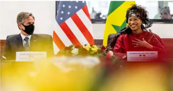  ?? ?? US Secretary of State Antony Blinken and Senegalese Foreign Minister Aissata Tall Sall in Dakar, Senegal recently.