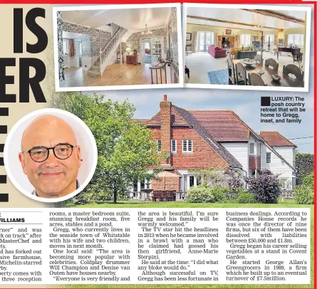  ??  ?? LUXURY: The posh country retreat that will be home to Gregg, inset, and family