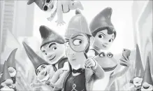  ?? PARAMOUNT PICTURES ?? Johnny Depp is the voice of Sherlock and James McAvoy and Emily Blunt reprise their voice roles as Gnomeo and Juliet in “Sherlock Gnomes.”