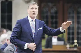  ?? ADRIAN WYLD / THE CANADIAN PRESS ?? Conservati­ve MP Maxime Bernier faced criticism from both Liberals and Conservati­ves Monday after a series of tweets that took issue with Prime Minister Justin Trudeau’s message of diversity in Canada, calling it a form of “radical multicultu­ralism.”