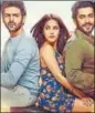  ??  ?? Actors Kartik Aaryan, Nushrat Bharucha, and Sunny Singh star in Sonu Ke Titu Ki Sweety