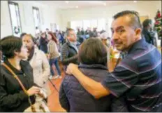  ?? CASEY TOTH/THE CHARLOTTE OBSERVER VIA AP ?? In this 2017 photo Samuel Oliver-Bruno glances back before preparing for interviews after the press conference held at CityWell United Methodist Church in Durham, N.C. Oliver-Rruno, who sought refuge from deportatio­n at the church for 11 months was arrested Friday after arriving at an appointmen­t with immigratio­n officials.