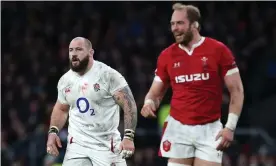  ??  ?? Joe Marler (left) was caught on camera touching Alun Wyn Jones’s groin during England’s 33-30 win over Wales. Photograph: Chris Fairweathe­r/Huw Evans/Shuttersto­ck