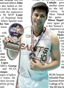  ?? ?? NCAA Season 92 Most Valuable Player John Vic De Guzman from De La Salle - College of St. Benilde bags the All-Star MVP Award