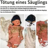 ?? FOTO: POLIZEI GOTHA ?? Mit diesen Plakaten sucht die Polizei seit gestern nach Hinweisen zur Babyleiche.