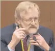  ?? COURT TV ?? Dr. Martin Tobin, seen in a video image, rejected the defense theory that George Floyd’s drug use and health problems were what killed him last year.