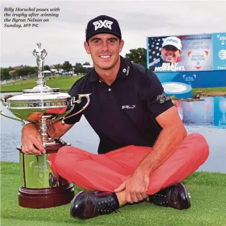  ?? AFP PIC ?? Billy Horschel poses with the trophy after winning the Byron Nelson on Sunday.