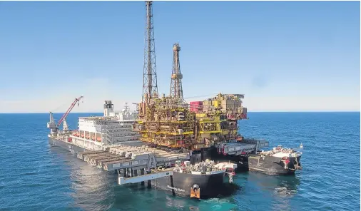  ??  ?? END STAGE: Thousands of platforms, like Shell’s Brent Delta pictured, are due to be decommissi­oned around the world