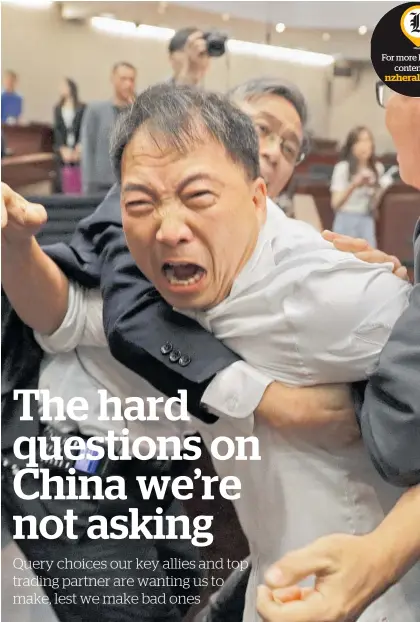  ?? Photo / AP ?? New Zealand admires Hong Kong dissidents like former lawmaker Wu Chi-wai (pictured), but we didn't complain when the British ruled the territory without democracy.