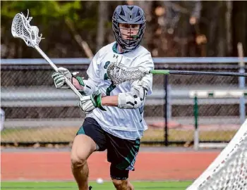  ?? Jim Franco/times Union ?? Shenendeho­wa senior Mason Carroll looks for an opening in a match against Lakeland/panas on Saturday. Carroll had seven goals in the game.