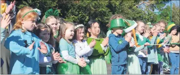  ?? (Pic: John Ahern) ?? ON PARADE: Pupils from Conna N.S. enjoying their school’s St. Patrick’s Day parade.