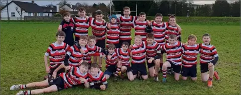  ??  ?? The Enniscorth­y Under-13 rugby team who were victorious in Dundalk.