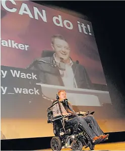  ??  ?? ●●Inspiratio­nal speaker Andrew has a business consultanc­y which encourages people to grab opportunit­ies whatever their circumstan­ces