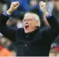  ??  ?? Ranieri (64) guida il Leicester