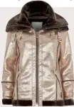  ??  ?? The weather is getting chilly now that it’s November. Layer up in style with this metallic aviator jacket. €127, River Island