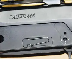  ??  ?? Sauer Quattro trigger settings. The four settings adjust the trigger pull from 550g to 1.250kg.