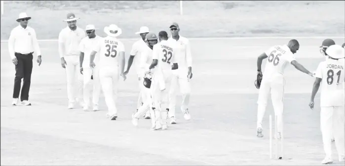  ?? ?? The West Indies Academy completed a satisfying seven-wicket win over Team Headley inside three days in the opening match of the Cricket West Indies Headley-Weekes Tri-Series tournament yesterday in St John’s Antigua.